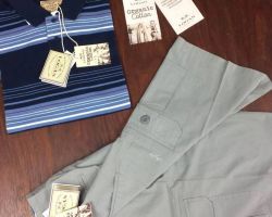 New Organic Cotton Collection - Summer 2017-18. Duce polo and Scoop shorts, available in Flint Grey (pictured) or Olive, $79.99 each